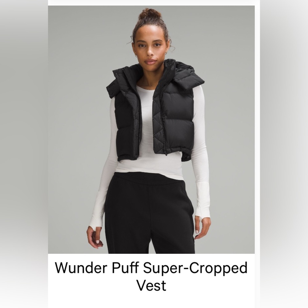 Lululemon Black Super-Cropped wunder puff vest